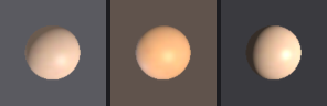 Smooth blob (icosphere with ripple) rendered under each lighting condition